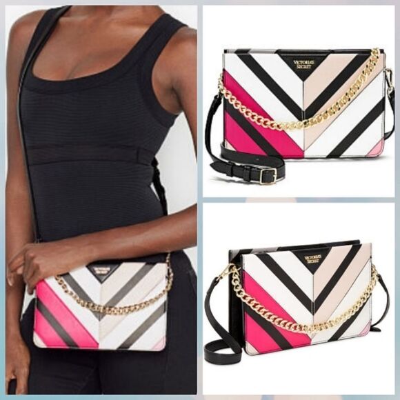 BNWT VICTORIA'S SECRET Chevron 24/7 Crossbody - Picture 1 of 6